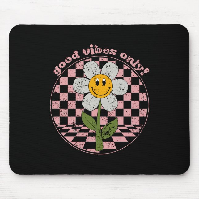 Retro Daisy | Nur gute Vibes Mousepad (Vorne)