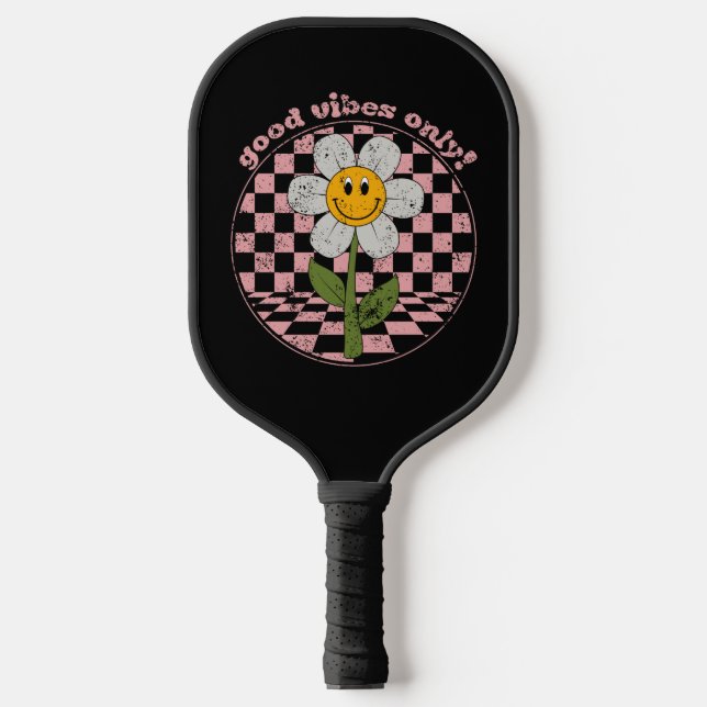 Retro Daisy | Nur gute Vibes Pickleball Schläger (Vorderseite)