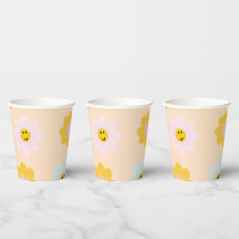 Retro Daisy Paper Cups Pappbecher