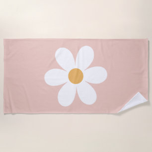 Retro Daisy Pink boho Strandtuch