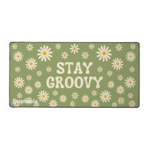 Retro Daisy Restez Super Sage Vert Nom du script