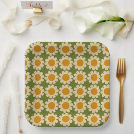 Retro Daisy Spring floral Pappteller