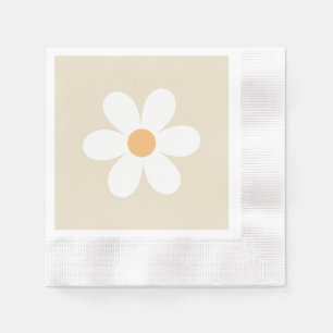 Retro daisy tan boho serviette