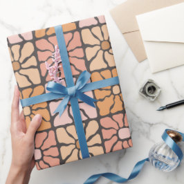 Retro Daisy Tiles Geschenkpapier