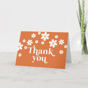 Retro-Daisy verbranntes Orange Boho-Dankeschön-Kar Dankeskarte