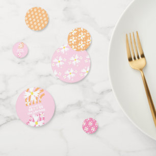 Retro Daisy Way Two Groovy Rainbow Party Konfetti