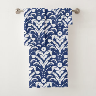 Rétro damassé bleue et blanche élégante d'art déco