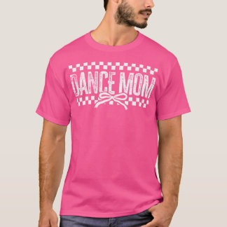 Retro Dance Mama Coquette Bow Checkered Dance Mama T-Shirt