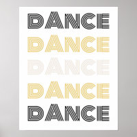 Retro Dance Typografy - Motivierend Wall Art