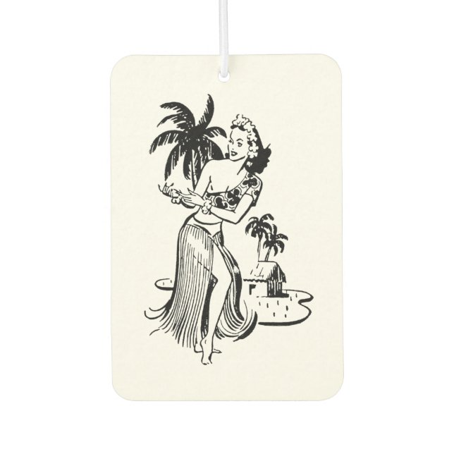 Retro Dancing Hula Girl Autolufterfrischer (Vorderseite)