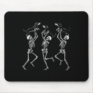 Retro Dancing Skeletts Dackel Niedlich Halloween D Mousepad