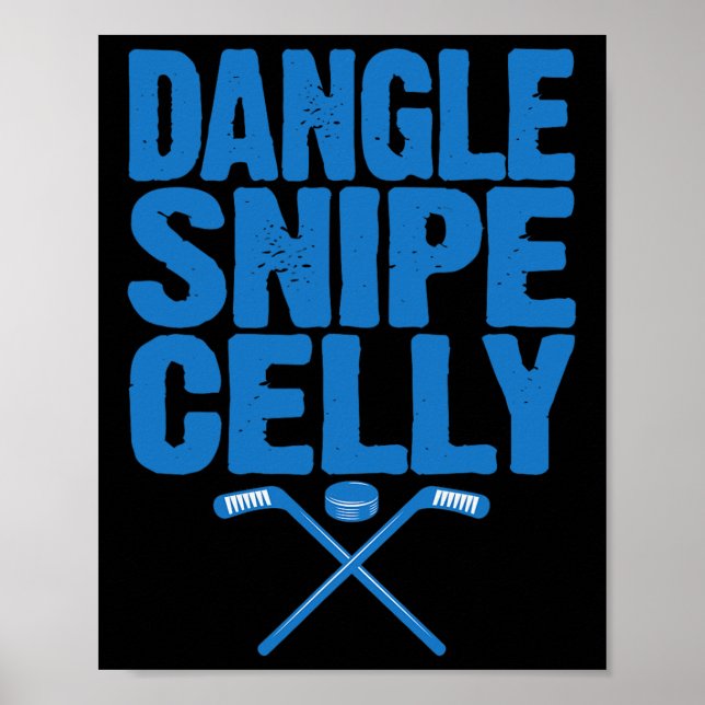 Retro Dangle Snipe Celly Zitat - Eishockeyspieler Poster (Vorne)