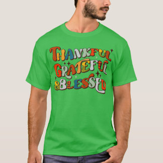 Retro Dank dankbar gesegnete Herbstfarben T-Shirt
