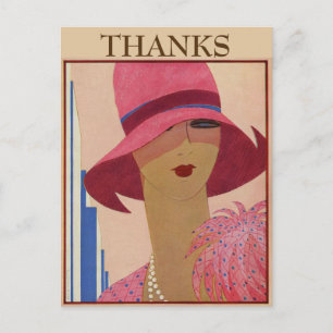 Retro DANKE,  Postkarte Text ändern
