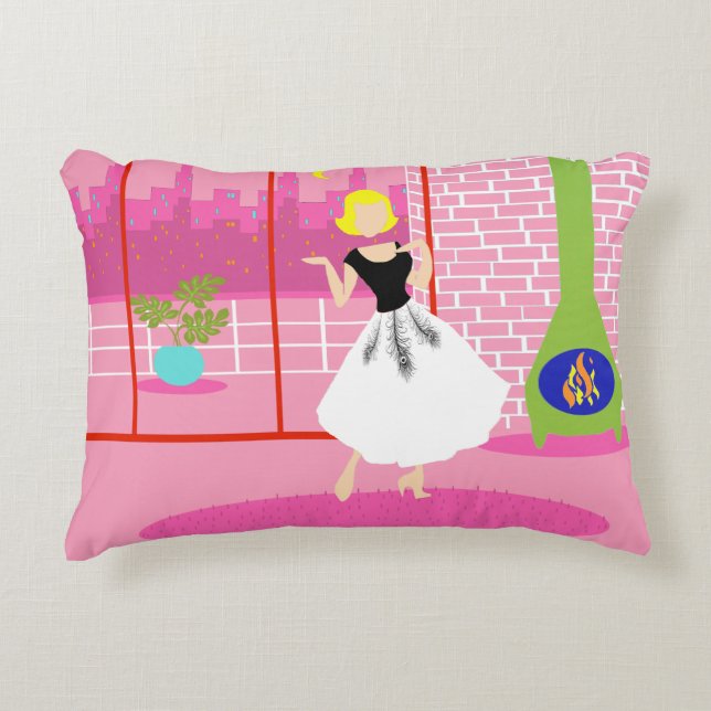 Rétro dans le Coussin à Accent rose (Devant)