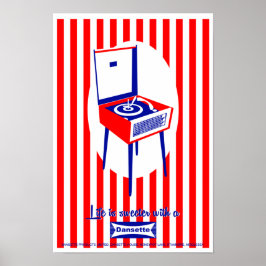 Retro Dansette Record Player Pop Art Poster