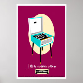 Retro Dansette Record Player Pop Art Poster