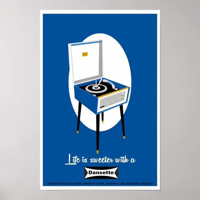 Retro Dansette Record Player Pop Art Poster (Vorne)