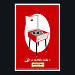 Retro Dansette red record player Pop Art poster<br><div class="desc">Retro Record Pop Art Poster</div>