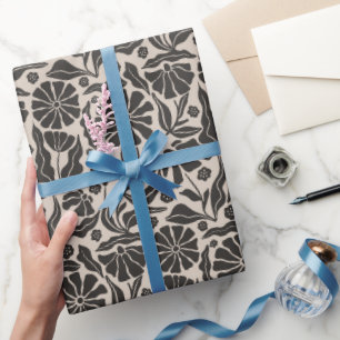 Retro Dark Daisy Geschenkpapier