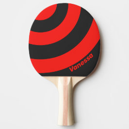 Retro Dark Drei Kreis Streifen mit Namen Tischtennis Schläger