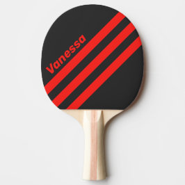 Retro Dark Three Angled Striping with Name Tischtennis Schläger