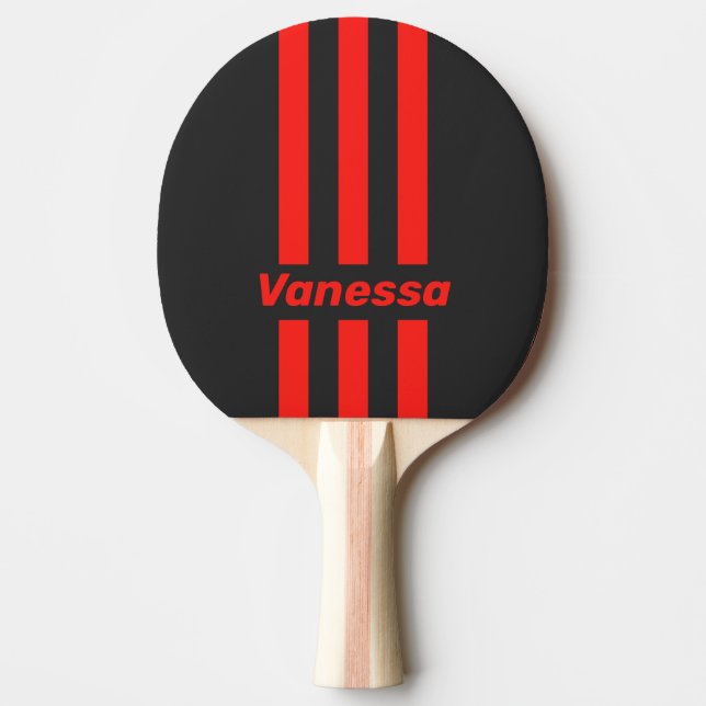 Retro Dark Three Pin Stripes with Name Tischtennis Schläger (Vorderseite)