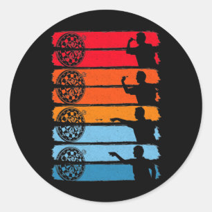 Retro Dart Throwing Dartboard Bullseye Darts Runder Aufkleber