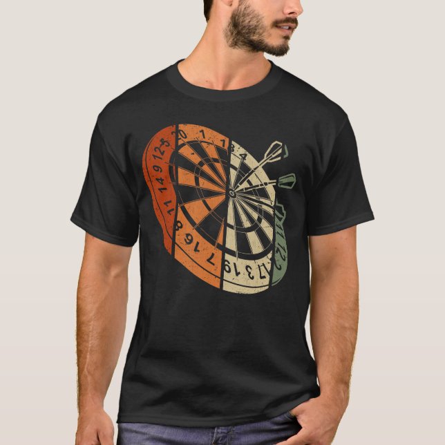 Retro Dartboard Bullseye Darts T-Shirt (Vorderseite)