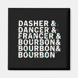 Retro Dasher Tänzer Prancer Bourbon Weihnachten Sp Magnet