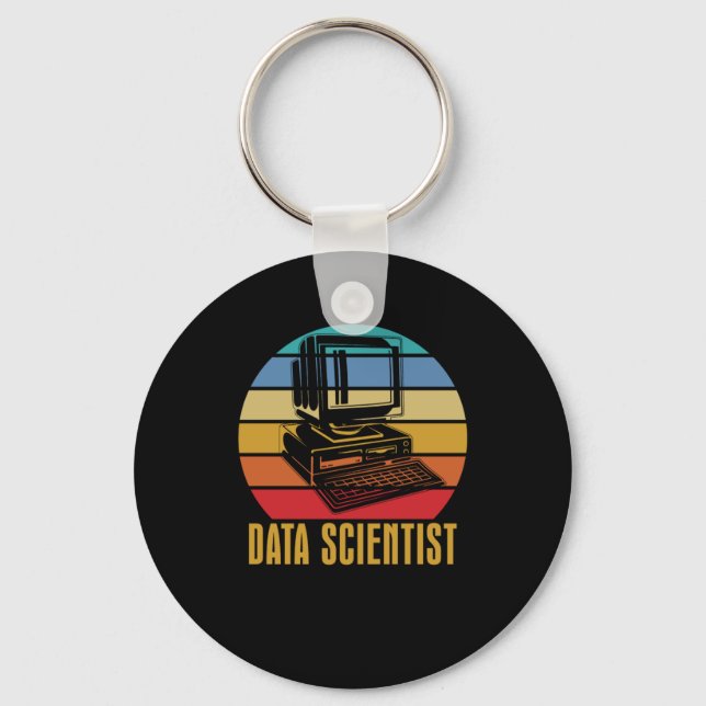 Retro Data Science Vintag Scientist Engineer Schlüsselanhänger (Vorderseite)