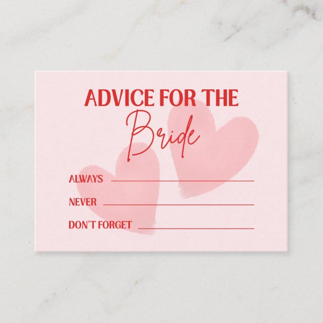 Retro Date Night And Advice To The Bride Card Hinweiskarte (Vorderseite)