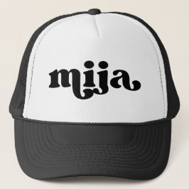 Retro Daughter Black und White Mija Truckerkappe
