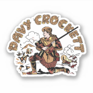 Retro Davy Crockett Aufkleber