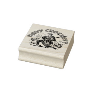 Retro Davy Crockett Wood Art Briefmarke Gummistempel