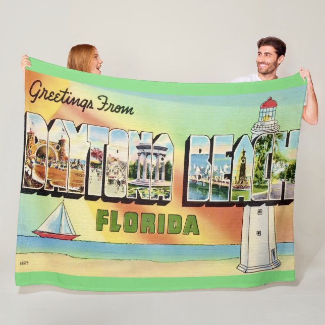 Retro-Daytona-Beach-Wurfdecke Fleecedecke (Beispiel)