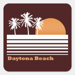 Retro Daytona- Beachaufkleber Quadratischer Aufkleber