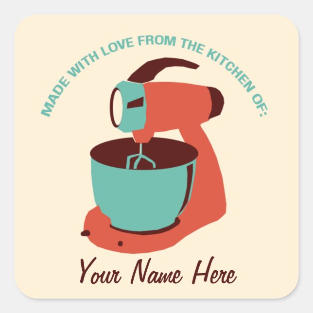 Retro 'De la cuisine de' autocollants (Devant)