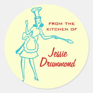 Retro "De la cuisine de" autocollants (turquoise)
