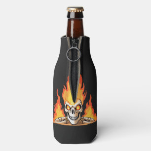 Retro Dead Burning Skelett Schädel in Feuer Flaschenkühler