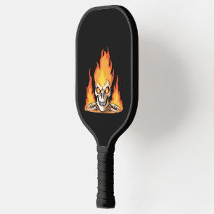 Retro Dead Burning Skelett Schädel in Feuer Pickleball Schläger