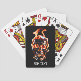 Retro Dead Burning Skelett Skelett Schädel im Feue Spielkarten