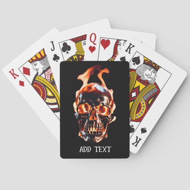 Retro Dead Burning Skelett Skelett Schädel im Feue Spielkarten (Rückseite)