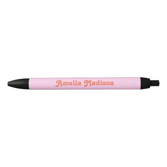Retro Decorative Pink Orange Pen Kugelschreiber (Vorderseite)