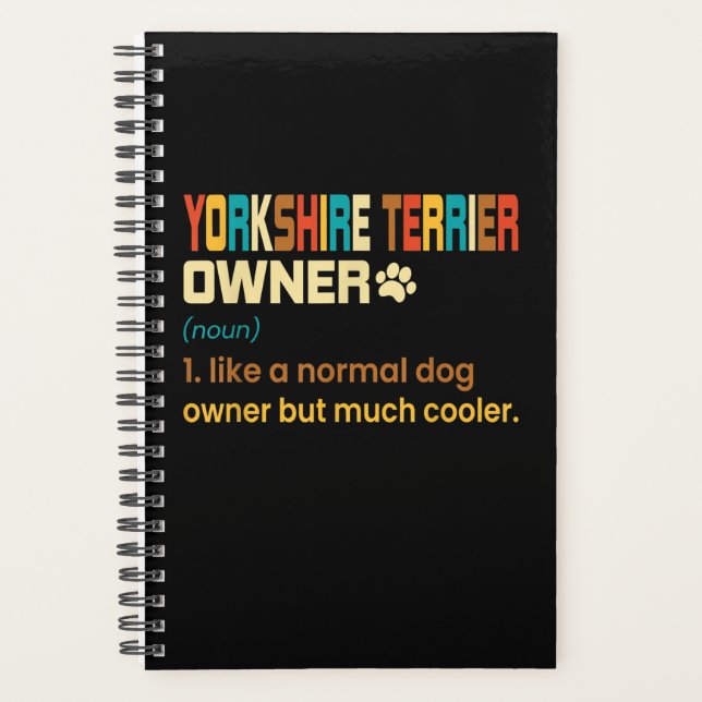 Retro Definition Yorkshire Terrier Eigentümer Planer (Vorderseite)