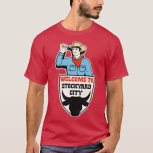 Retro Defunktionale STOCKYARD CITY Oklahoma Sign T-Shirt