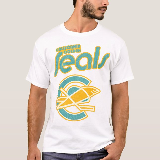 Retro Defunktionierte California Golden Siegels Ei T-Shirt (Vorderseite)