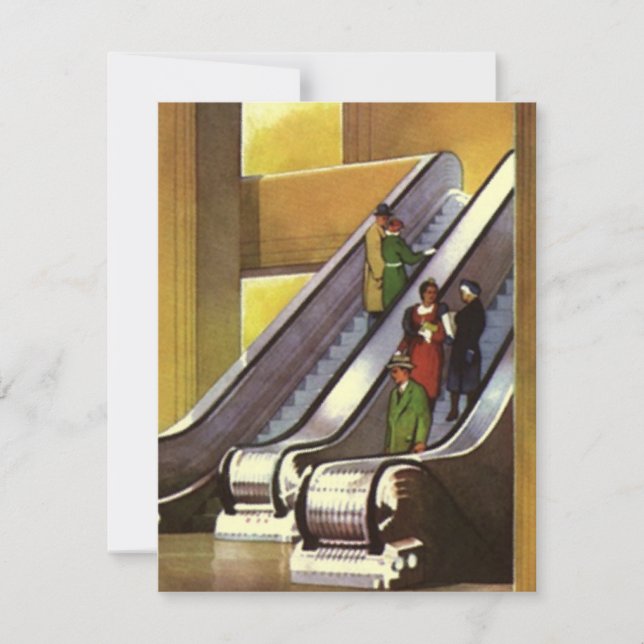 Retro Deko Invitations Department Store Escalatore Einladung (Vorderseite)