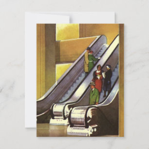 Retro Deko Invitations Department Store Escalatore Einladung