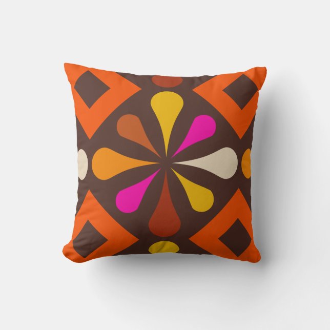 Retro dekorative Kissen 70er 60er Stil (Vorderseite)